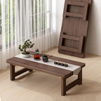 Japanese Folding Coffee Table, Bamboo Foldable Floor Low Tables for Sitting On The Floor, No Assembly Portable Tea Table for Dinning Zen Living Room (31.5"x19"x13.7")