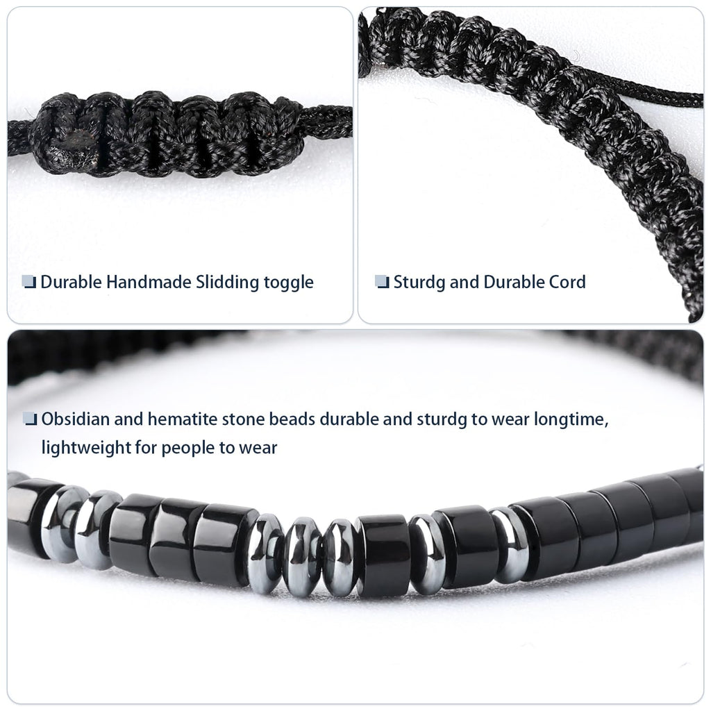 VOHIVI To My Son Bracelet from Mom,Morse Code Bracelets with Engraved Wallet Card,Adjustable Handmade Mens Beaded Bracelets easter basket stuffers