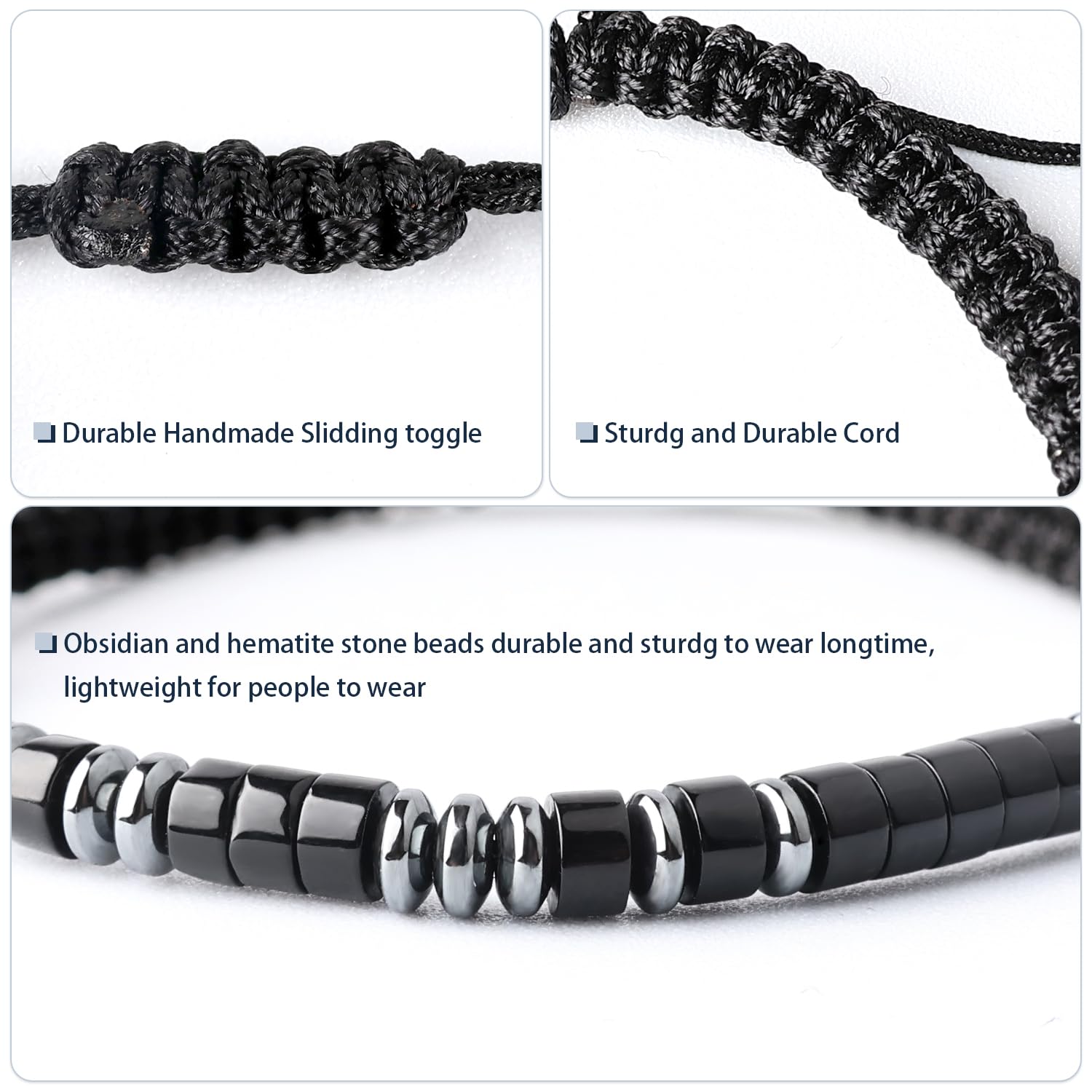 VOHIVI To My Son Bracelet from Mom,Morse Code Bracelets with Engraved Wallet Card,Adjustable Handmade Mens Beaded Bracelets easter basket stuffers