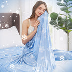 Topcee Cooling Blanket (90"x90"Queen Size) for Sweats Absorbs Heat to Keep Adults Cool on Warm Nights, Q-Max 0.5 for Hot Sleepers, Ultra-Cool Lightweight Blanket for Bed