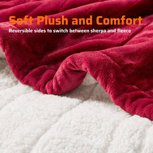 Sherpa Soft California King Electric Blanket with Dual Controls, Heating Blankets | Washable | 1-10 Hour Automatic Shut Off | Double Zone, 6 Heat Settings | 100" x 94" Grey