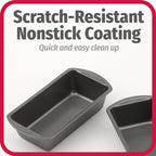 GoodCook Nonstick Loaf Pan 8 x 4-Inch Heavy-Duty Steel Bakeware with Easy-Clean Non-Stick Coating, Oven & Dishwasher Safe Pan for Meatloaf Breads Lasagnas Casseroles & More, Set of 2, Gray