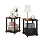 Furinno Simplistic Set of 2 End Table, Espresso/Black