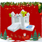 JIOJIOPLAY 9FT White Bounce House,Inflatable Toddler Bouncy House for 3-6 Age Kids Party Gift with Blower White Jumper Bouncy Castle Wedding Decorations for Outdoor Play Backyard - Grand Goldman