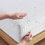 OhGeni 100% Waterproof Queen Size Mattress Protector,Soft Mattress Pad, Cooling Breathable Fitted Sheets,Washable Bed Cover,Non-Slip Deep Pocket,Noiseless for Bedroom