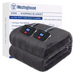 Manta eléctrica Westinghouse tamaño Queen, franela súper suave y acogedora 84" x 90" manta calefactable con 10 niveles de calentamiento rápido y apagado automático de 1-12 horas, lavable a máquina, certificación ETL y FCC, beige