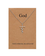 Lcherry Faith Cross Pendant Necklace for Women Religious Christian Jewelry Mother's Day Gifts for Women