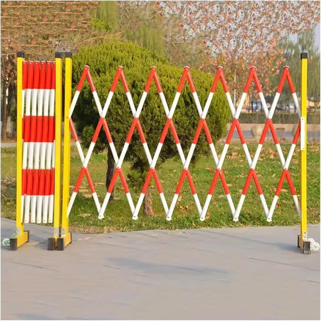 Expandable Metal Barricade, Mobile Parking Barrier Retractable Traffic Fence, Expandable Security Gate for Outdoor Road Garage,Rosso-1.2x8m