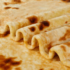 Bnuitland Burritos Tortilla Blanket, 300GSM Double Sided Giant Funny Gift Throw with Pouch, Realistic Novelty Super Soft Sofa Yellow Taco Food Blanket for Kids/Pets and Adults