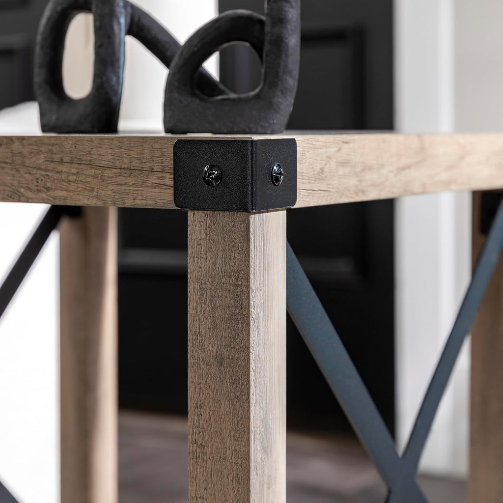 Walker Edison Sedalia Modern Farmhouse Metal X Side Table, 18 Inch, Grey Wash