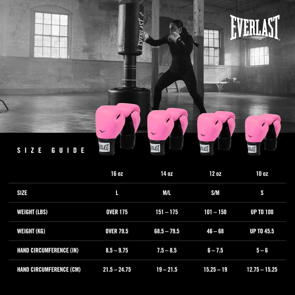 Everlast Prostyle 2 Boxing Gloves, Entry Level Training Gloves for Men and Women, Secure Fit Hook and Loop Closure & Ventilation, Heavy Bag & Speedbag Training