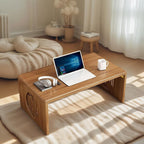 Japanese Folding Coffee Table, Foldable Low Coffee Tables, Bamboo Floor Table Desk for Sitting on The Floor, No Assembly, Portable Living Coffee Table (39.4 Inch)