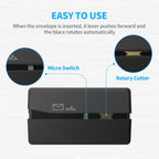 Battery Operated Electric Letter Opener - Letter Openers Envelope Slitter, Envelope Opener, Mail Opener, Universal Envelope Efficient Letter Opener Tool for Office, Home (Black)