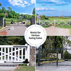 TOPENS AT6132S Solar Dual Swing Gate Opener Medium Duty Automatic Gate Motor for Double Swing Gates Up to 18ft per Arm, Electric Driveway Gate Operator AC Powered with Solar Panel Remote Control Kit