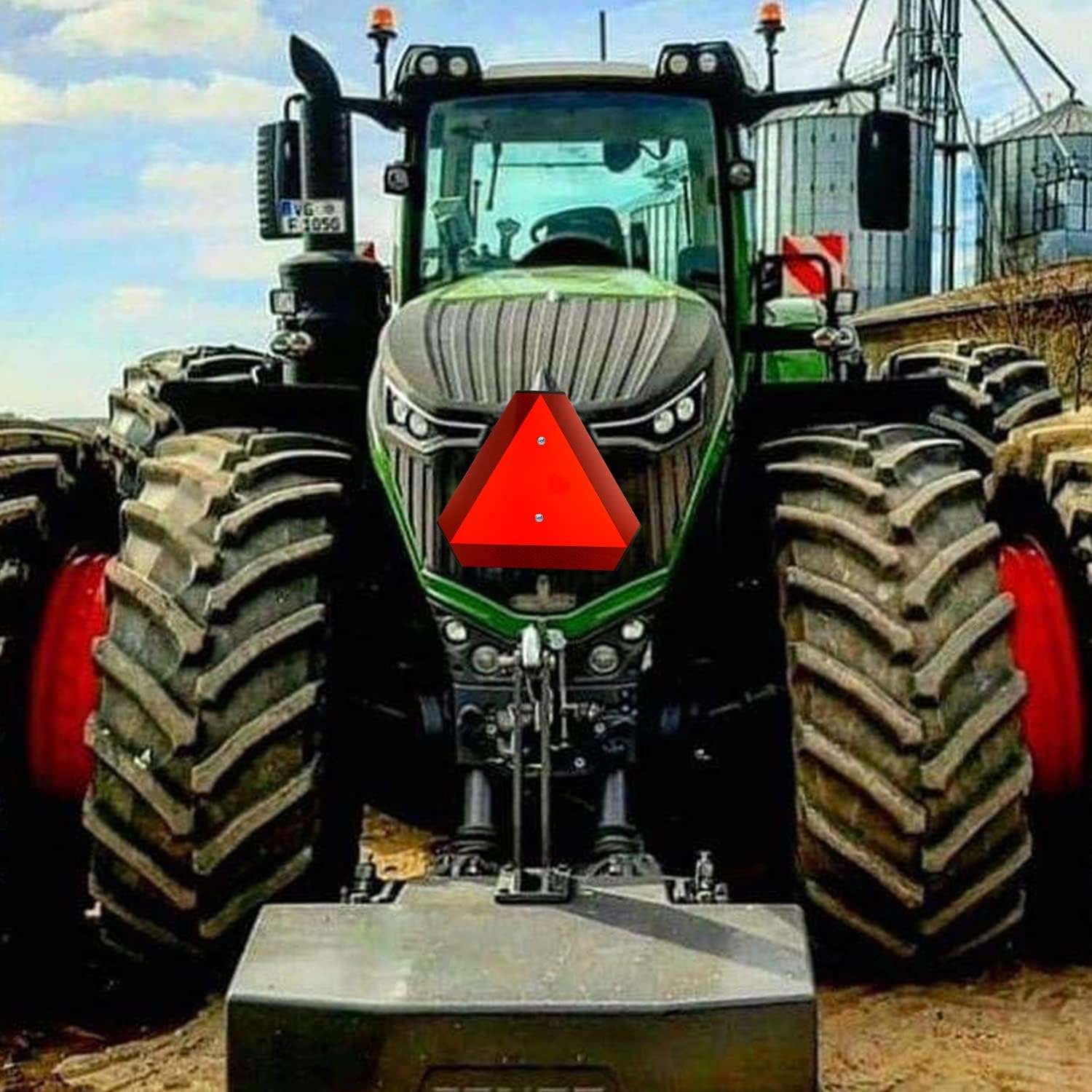 Slow Moving Vehicle Safety Sign,Slow Moving Vehicle Triangle Sign,Plastic 14"x16" Engineering Grade Reflective for Golf Cart (Plastic)