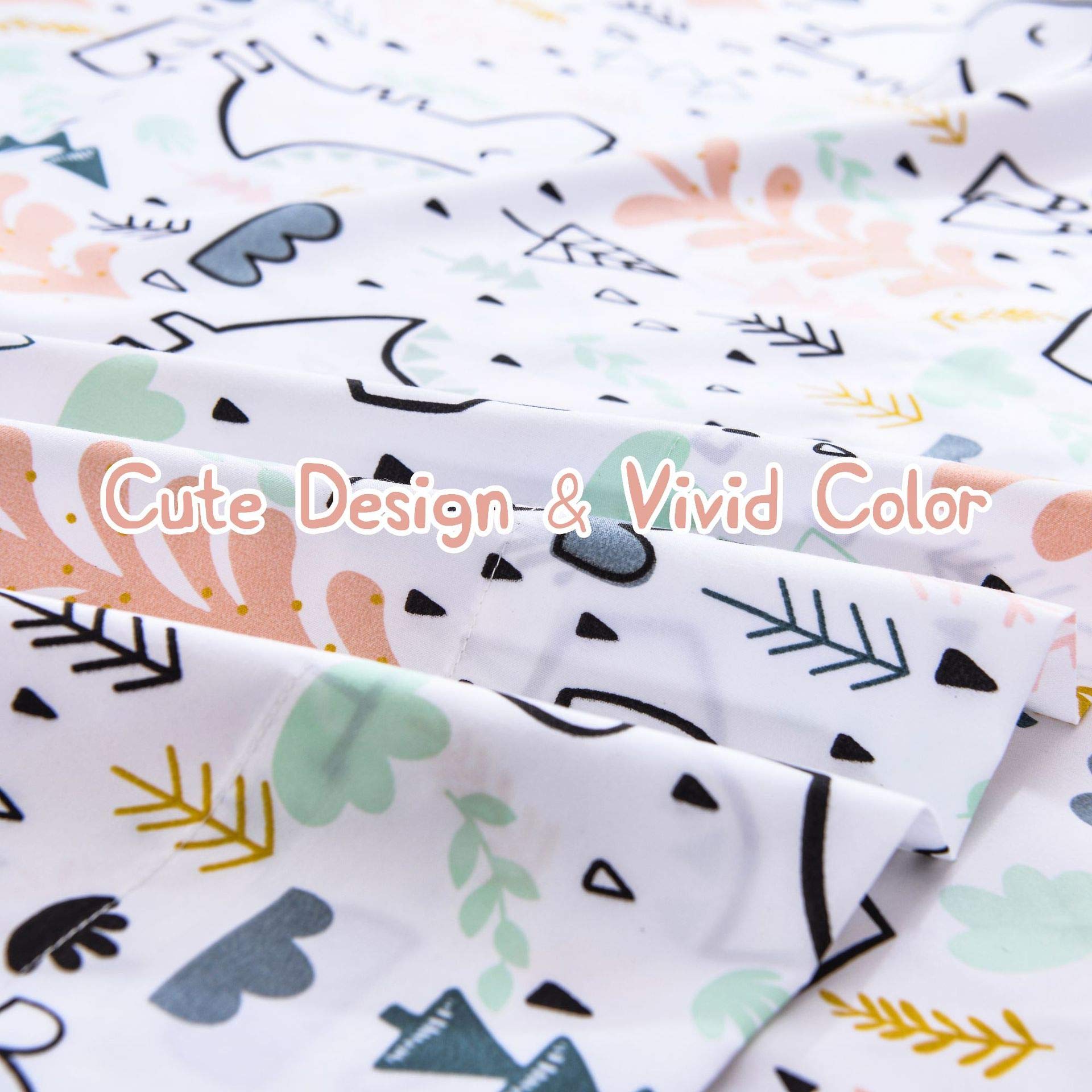 ست ملحفه کودکان یونیکورن صورتی JSD، سایز تویین، ۳ تکه، ملحفه‌های رختخواب میکروفایبر چاپ شده با طرح رنگین کمان برای دختران، جیب عمیق