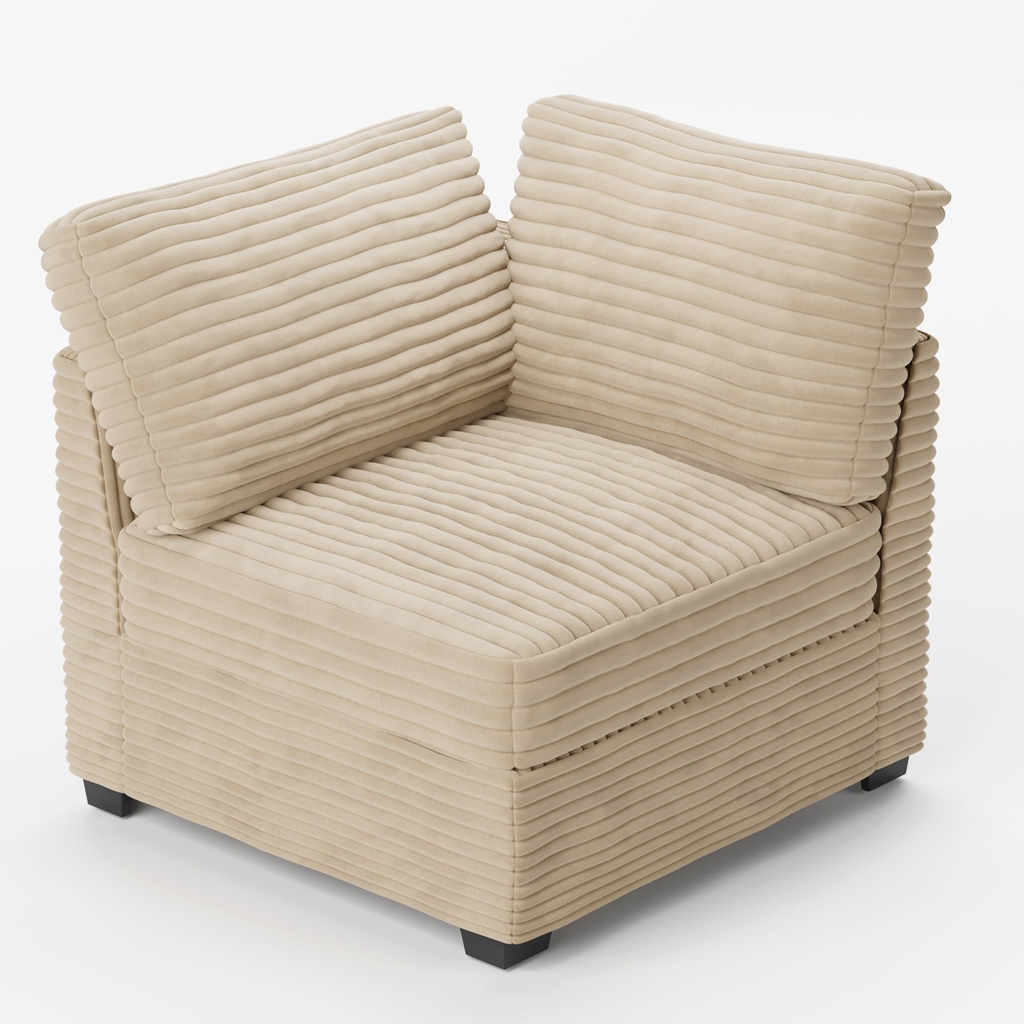 Modular Sectional Sofa,5 Pieces Sectional Couches for Living Room,L Shaped Cloud Couch Chaise Set, Black