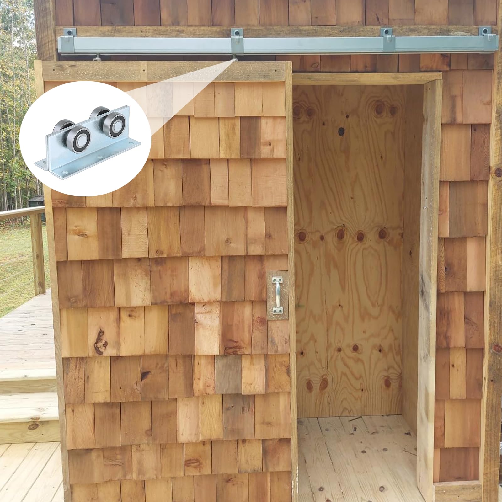 BiJun 4 Wheel Trolley Assembly Roller Strut Channel Trolley Heavy Duty Barn or Shed Sliding Doors for Use with 1-5/8" Wide and All1-5/8 Taller Strut Channel (2PC)