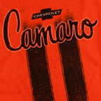 Chevy Camaro Vintage Car Logo GM, T Shirt & Stickers Orange