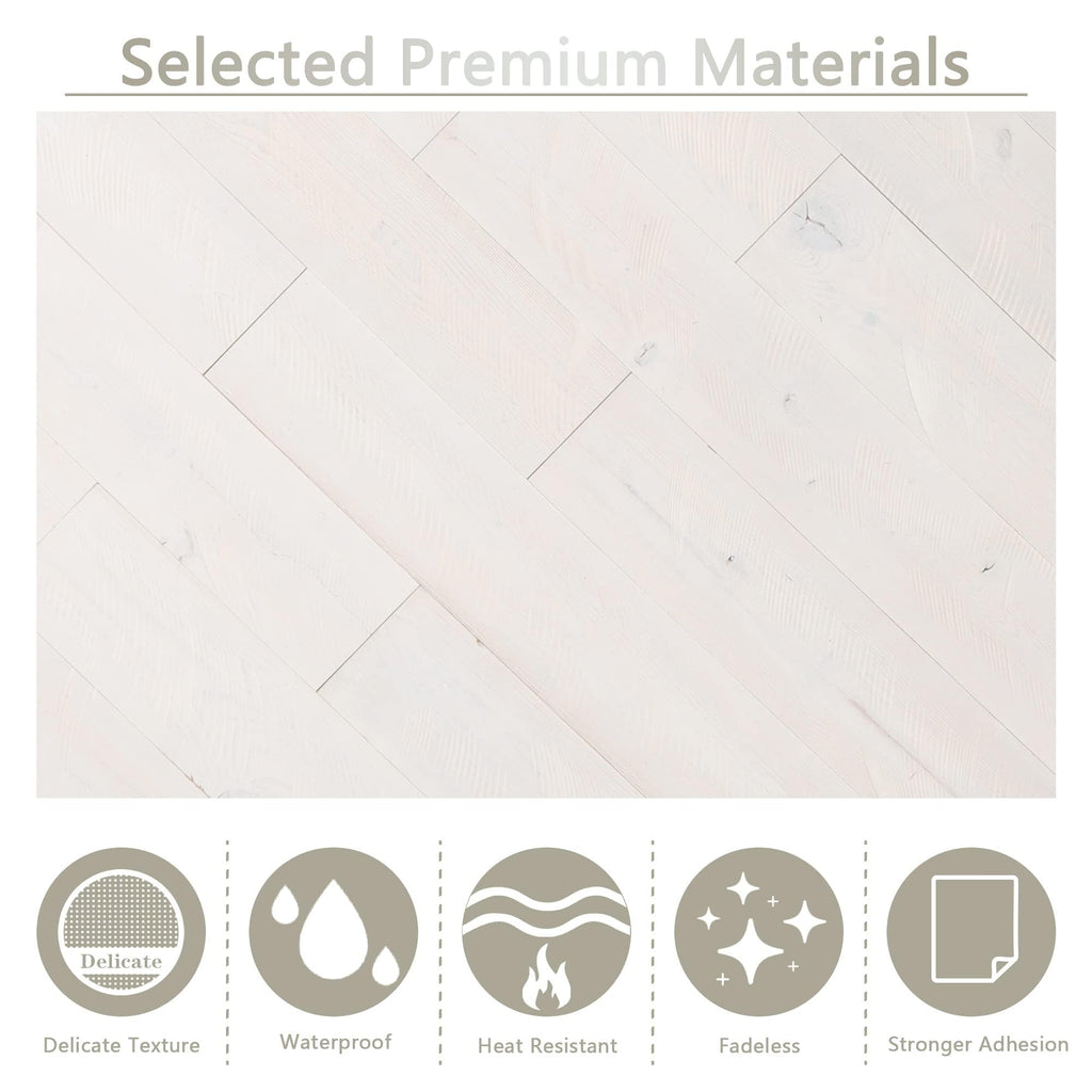 KASARO 9-Piece Peel and Stick Wood Panels for Interior Wall Decor, Long Real Wood Solid Shiplap Accent Adhesive Planks for DIY Project, 11 sq. ft, White, 5" x 35"