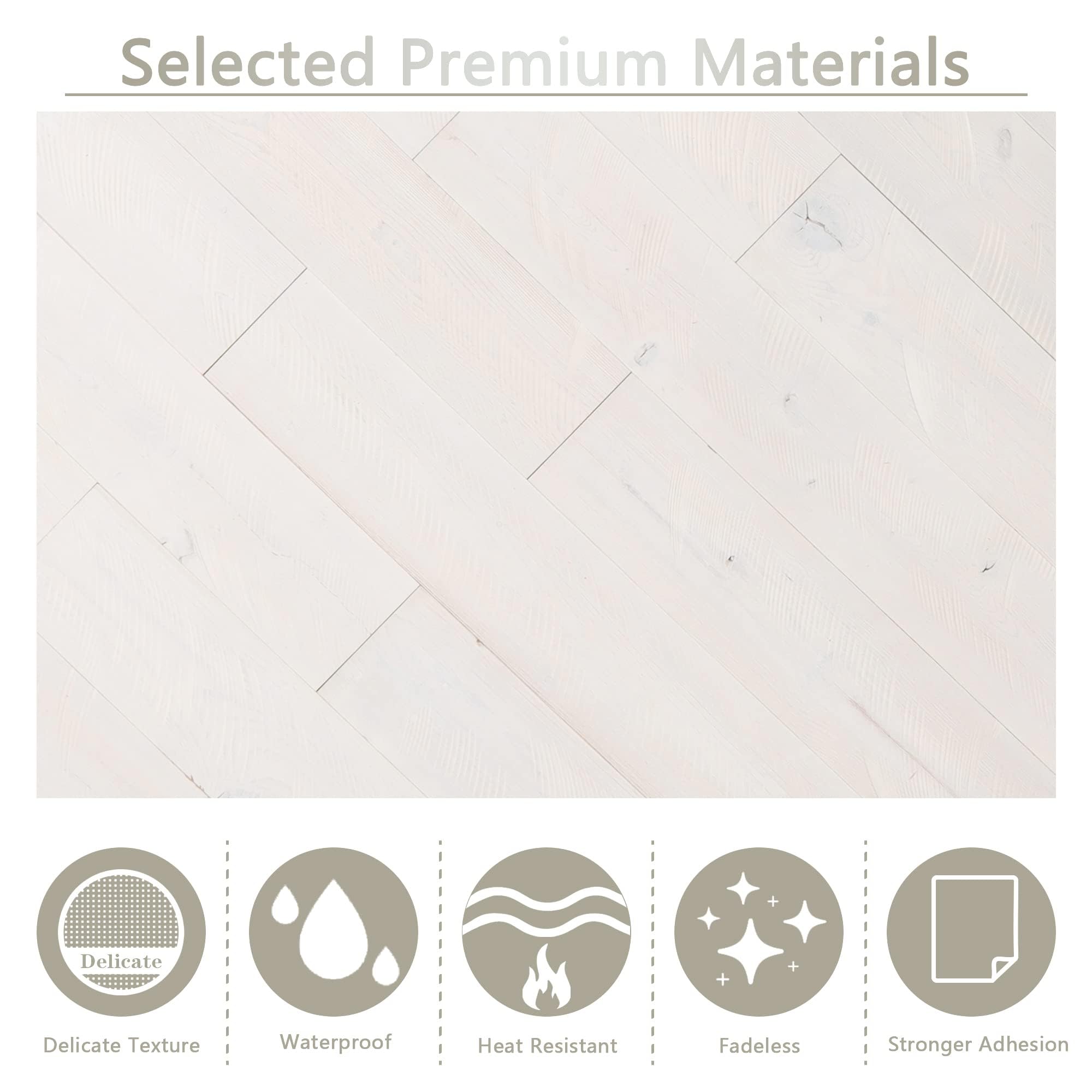 KASARO 9-Piece Peel and Stick Wood Panels for Interior Wall Decor, Long Real Wood Solid Shiplap Accent Adhesive Planks for DIY Project, 11 sq. ft, White, 5" x 35"