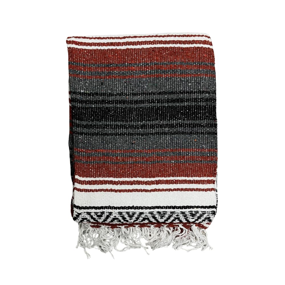 Open Road Goods Mexikanische Decke - Authentische Serape Falsa Decke - Handgefertigt (Rost)