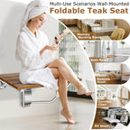 Wall-Mounted Folding Shower Seat 28" with Stainless Steel Bracket, Enhanced Structural Stability, 500 lb Capacity, Space-Saving, Suitable for The Elderly, Disabled, Pregnant Individuals, Children.