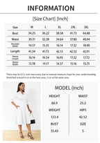 Nmoder afslappede kjoler til kvinder semi-formel pasform og flare 3/4 ærme A-linje kirke arbejds kjole med lommer hvid XL