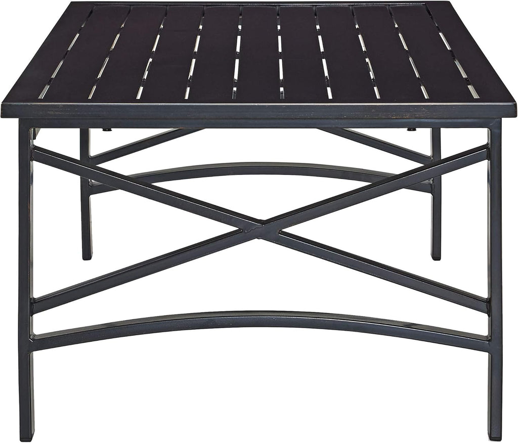 Crosley Furniture Kaplan Weather Resistant Metal Outdoor Coffee Table for Patio, Deck, Porch, Oiled Bronze