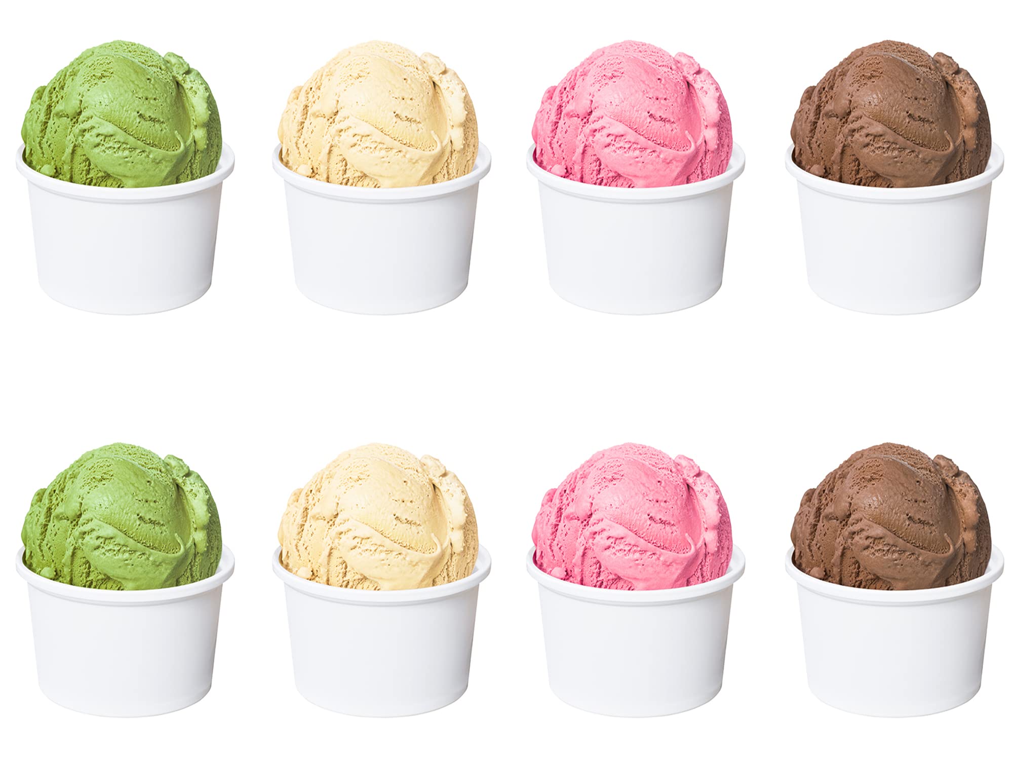 Axt Sichel 50 Stück 9 Unzen Papp-Eisbecher Einweg-Dessertschalen für heiße oder kalte Speisen, Eisbecher, gefrorener Joghurt, Suppe, Weiß