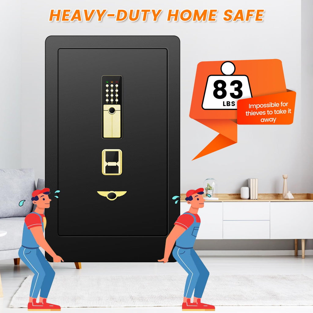 8.0 Cuft Extra Large Heavy Duty Home Safe Fireproof Waterproof, Anti-theft Home Security Safe Box with Fireproof Waterproof Bag and Electronic Keypad, Large Digital Safe for Home Business Office