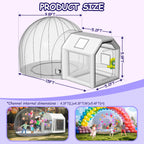 Iuoni 10FT Klarer PVC aufblasbarer Bubble House Kuppelzelt mit Tunnel - Bubble House Kuppel aufblasbar, ideal für lustige Veranstaltungen und Partys, langlebiges aufblasbares Bubble House, einfache Einrichtung