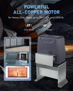 CO-Z 3300 lb Automatic Sliding Gate Opener with 2 Remote Controls, Electric Rolling Driveway Fence Slide Gate Motor, Complete Gate Operator Hardware Security System Kit for Sliding Gate Up to 40 Feet