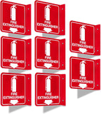 T&R Fire Extinguisher Sign, Fire Extinguisher with Down Arrow - 8 Pack - 6 x 6 Inches Acrylic, 2 pre-drilled holes, Includes Matching Screws, Use for Home Office/Business