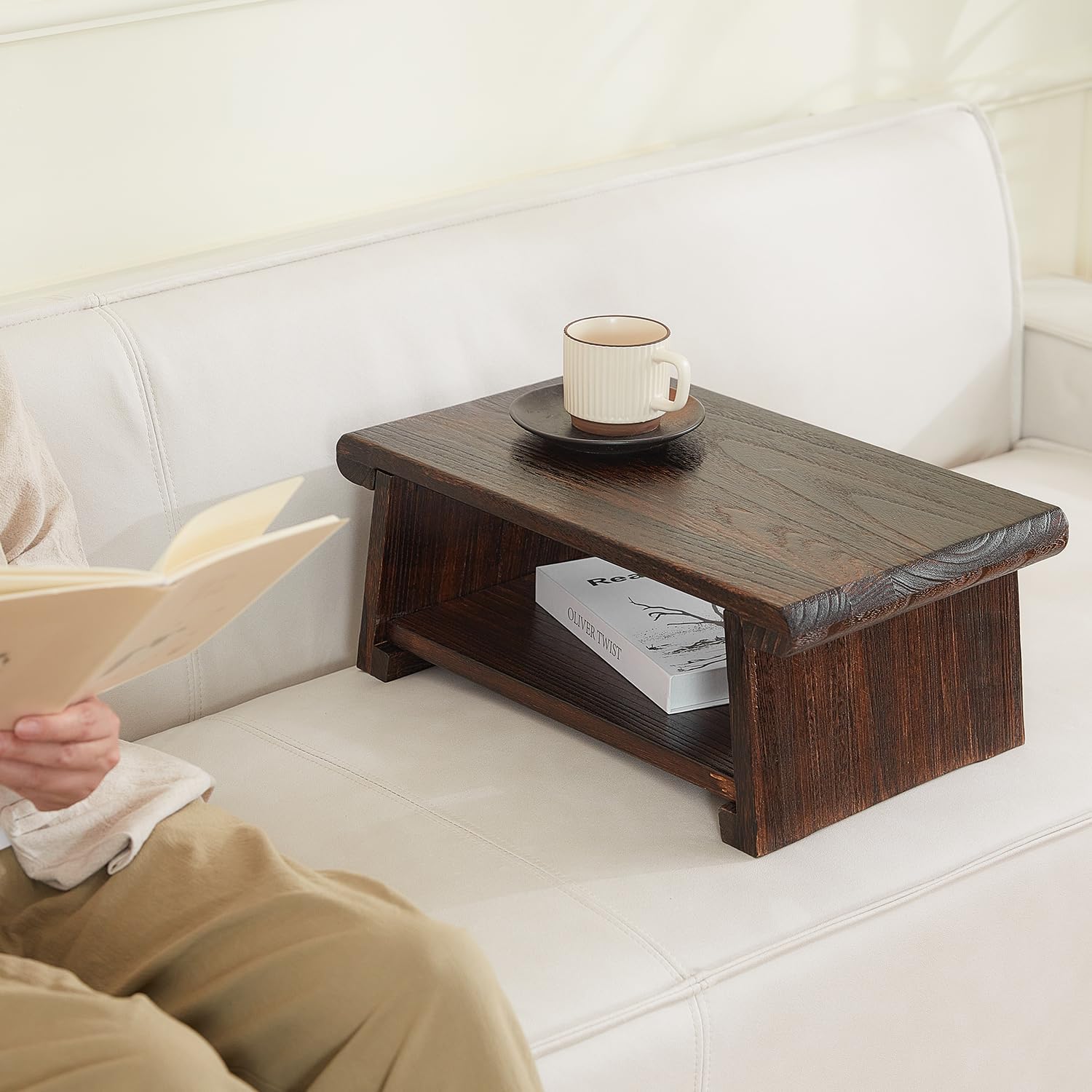 Japanese Altar Table,Folding Floor Table,Wood Small Low Meditation Table,Coffee Table for Living Room, Brown,19.7" x 11.8" x 7.9"