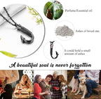 abooxiu Fishing Hook Urn Necklace for Ashes Fish Hook Stainless Steel Cremation Jewelry Memorial Pendant Keepsake for Men