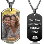 Picture Necklace Personalized Photo, Custom Necklace for Men Customized Engraved Necklace with Photo Text Memorial Gifts for Women Dad Mom