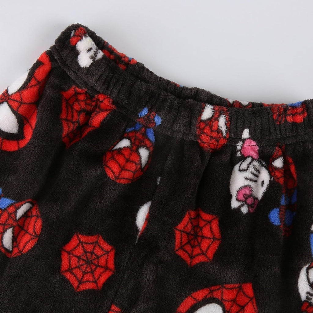 Maioloq Halloween Cartoon-Pyjamas, niedliche Hauspyjamas mit Ganzkörperdruck, lässige Schlafhose