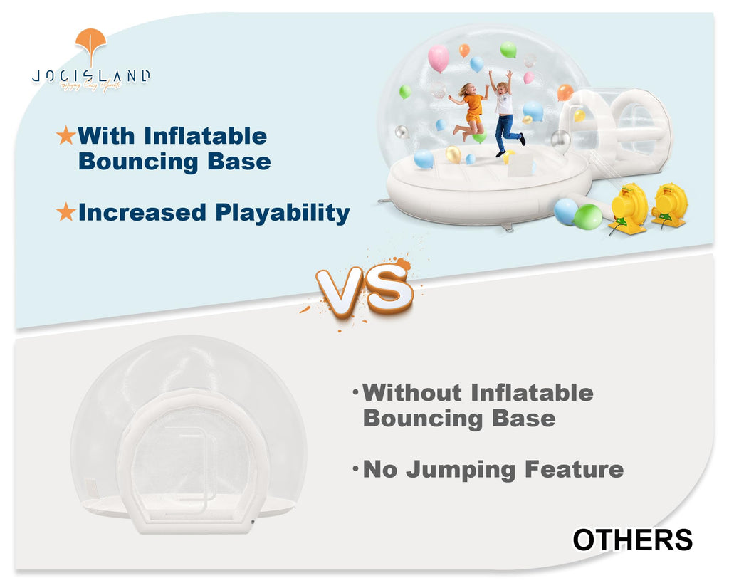 خانه حبابی Jocisland 13 فوت با تونل و بادکنک‌ها، خانه حبابی بادی PVC با دمنده‌های 750 وات و 550 وات برای مهمانی، استفاده تجاری، عروسی