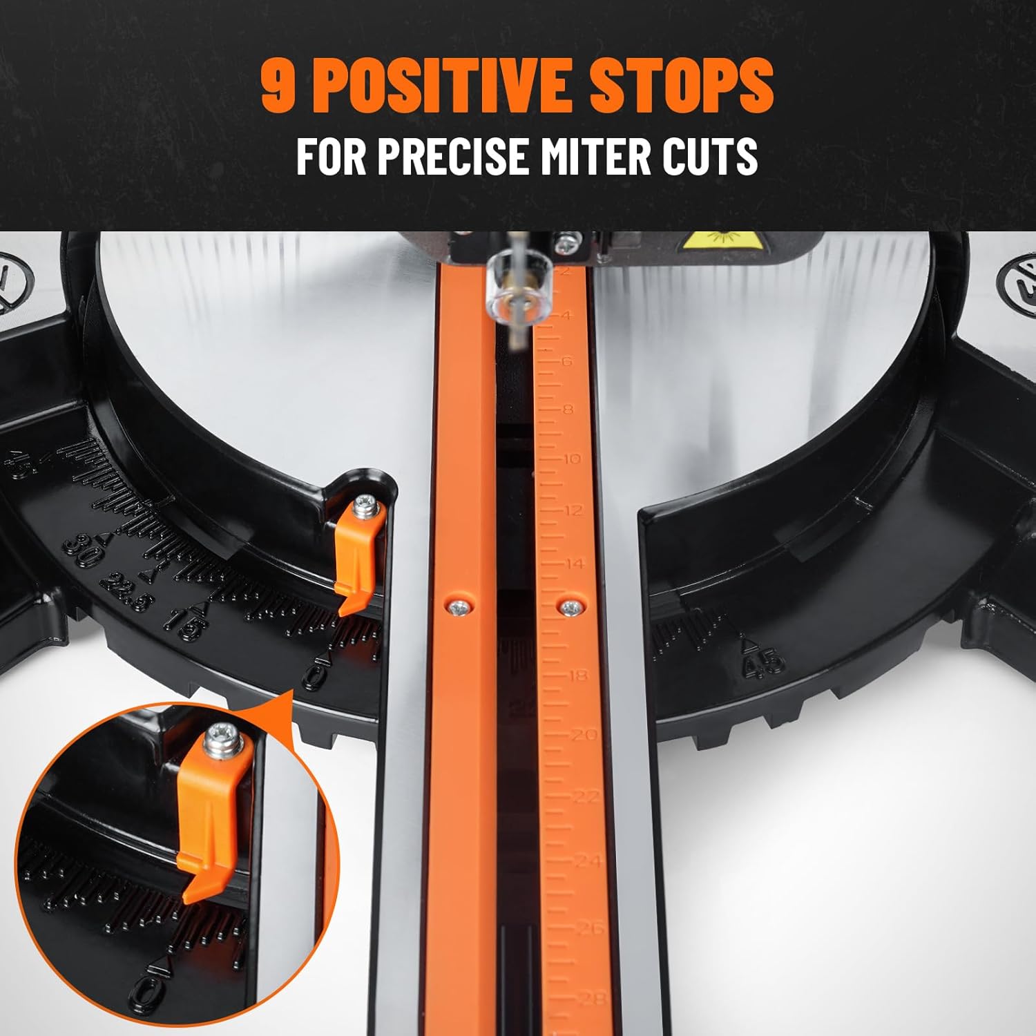 DOVAMAN Updated 10-Inch Sliding Miter Saw, Multi-Material Cutting w/ 3 x TCT Blades, Ambidextrous Operation, 5000/3200RPM Speed, Laser Guide, 0-45° Bevel Cut, Max Cut 3.5x13.4in, 9 Positive Stops