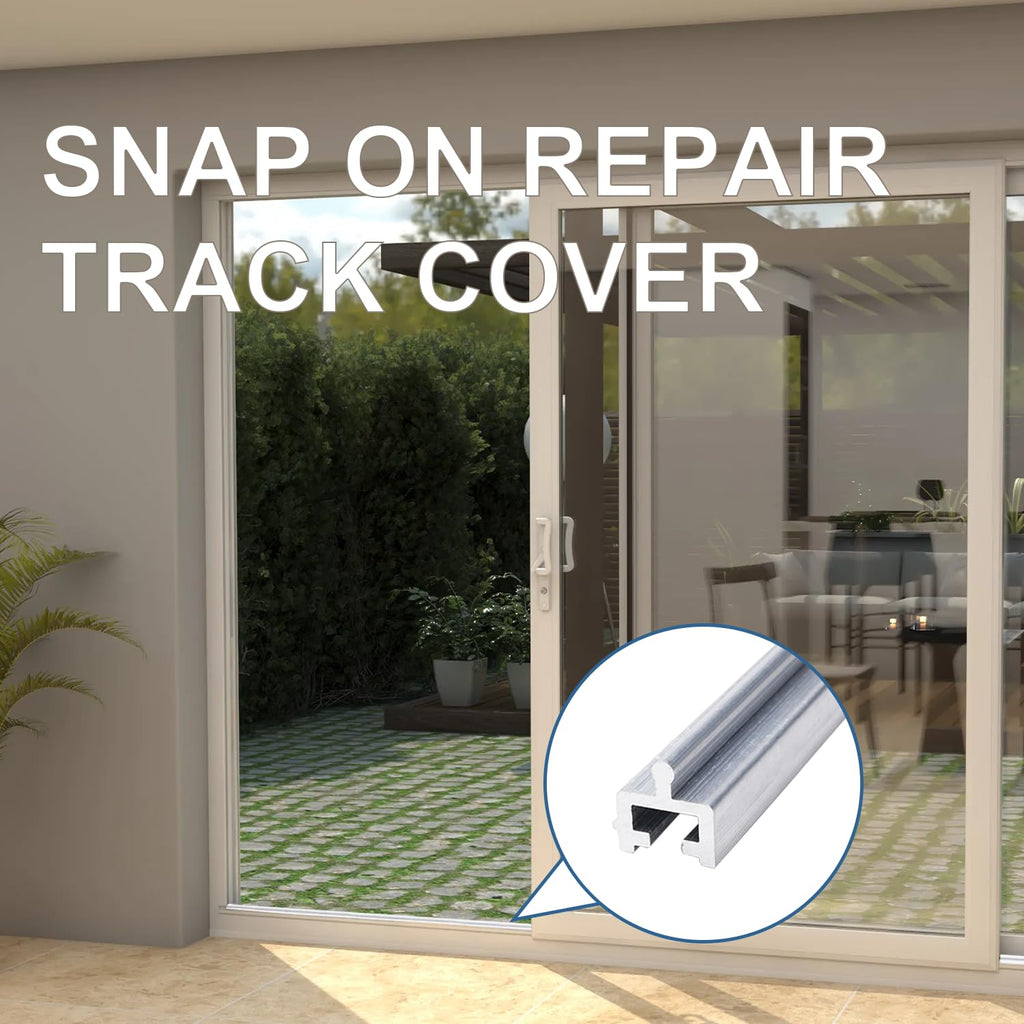 LCGAOYA Aluminium Sliding Screen Door Track, Sliding Door Bottom Track, Sliding Door Track Replacement, Screen Door Track Repair, Terrace Screen Door Guide- Silvery Aluminium Alloy 75 Inch