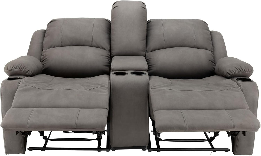 65"" Powered Wall Hugger Reclining RV Theater Seats | Double Recliner RV Sofa & Console | RV Couch | Wall Hugger Recliner | RV Theater Seating | RV Furniture (Slate), CC-PMOD65