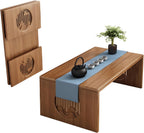 Folding Floor Coffee Table, Japanes Bamboo Foldable Tables, Portable Living Room Low Dsk, Versatile Tatami Meditation Tea Table for Dining Room, Wooden Table Desk for Home, Office (100X37CM)