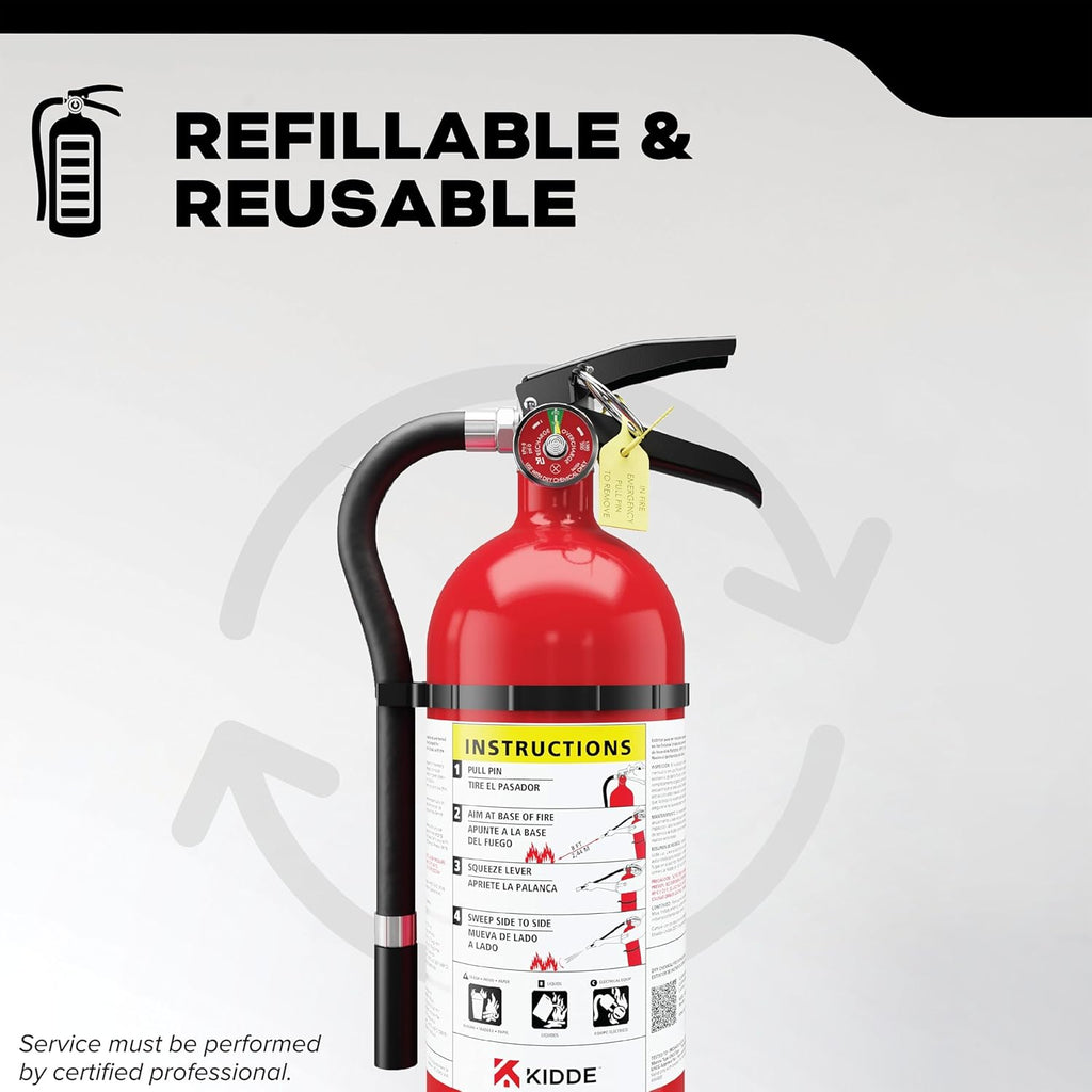 Kidde Commercial-Grade Fire Extinguisher for Office, Schools, Rechargeable, 2A10BC, 2 Pack