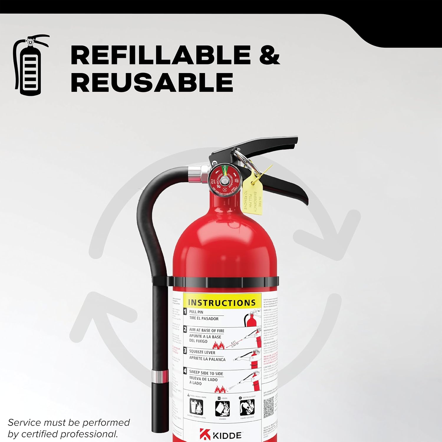 Kidde Commercial-Grade Fire Extinguisher for Office, Schools, Rechargeable, 2A10BC, 2 Pack