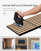 Wood Panels for Wall, Wood Wall Panels, Kuchoow Soundproof Wall Panels, 2 Pack 94.5"x12.6" Acoustic Wood Slat Wall Panels, Wall Wood Panels, Sound Dampening Panels, Natural Light Oak