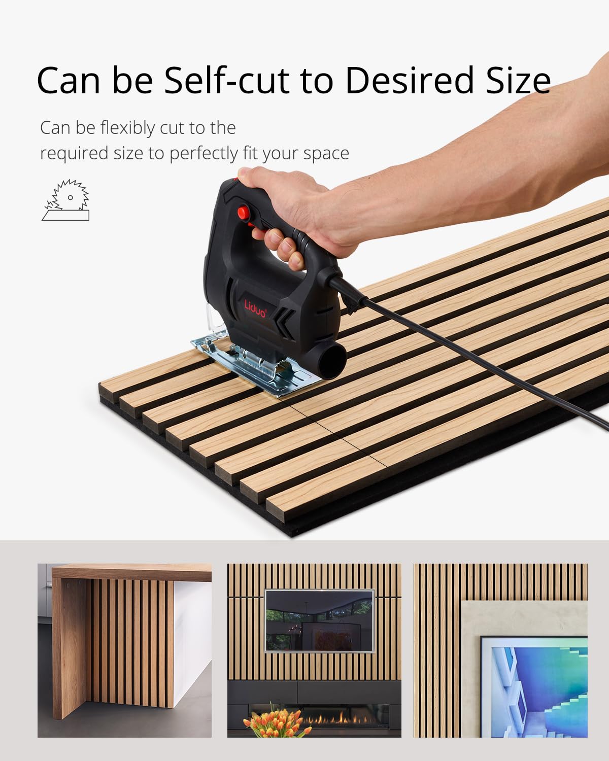 Wood Panels for Wall, Wood Wall Panels, Kuchoow Soundproof Wall Panels, 2 Pack 94.5"x12.6" Acoustic Wood Slat Wall Panels, Wall Wood Panels, Sound Dampening Panels, Natural Light Oak