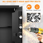 2.8 Cub Grote Thuiskluis Brandwerend Waterdicht, Digitale Brandwerende Kluis Met Brandwerende Tas, Combinatieslot en Alarmsysteem, Brandkluis Voor Thuis Documenten Geld Waardevolle Zaken