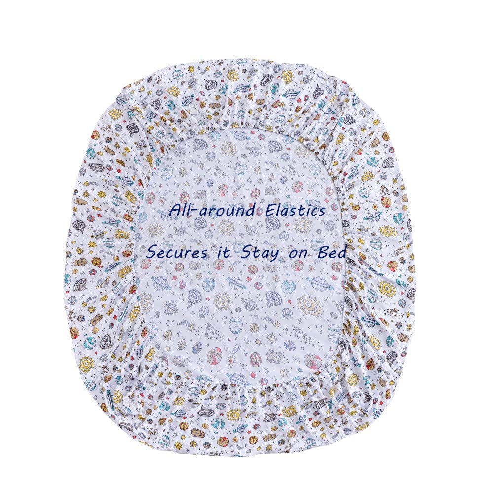 ست ملحفه کودکان یونیکورن صورتی JSD، سایز تویین، ۳ تکه، ملحفه‌های رختخواب میکروفایبر چاپ شده با طرح رنگین کمان برای دختران، جیب عمیق