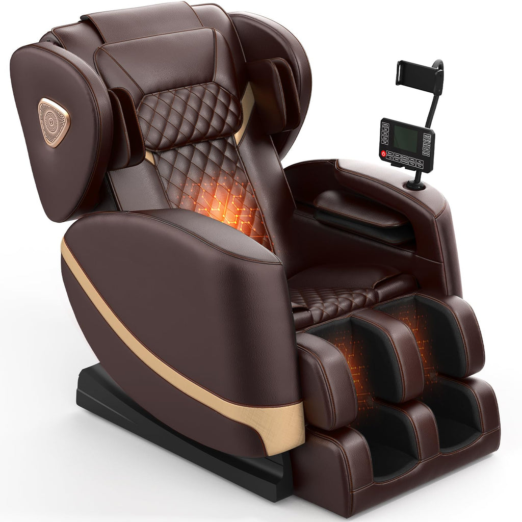 2025 Massage Chair Full Body, Zero Gravity Massage Chair with 10 Fix Rollers, Heating, Foot Massage, Auto Modes, Bluetooth Speaker, Touch Screen Controller